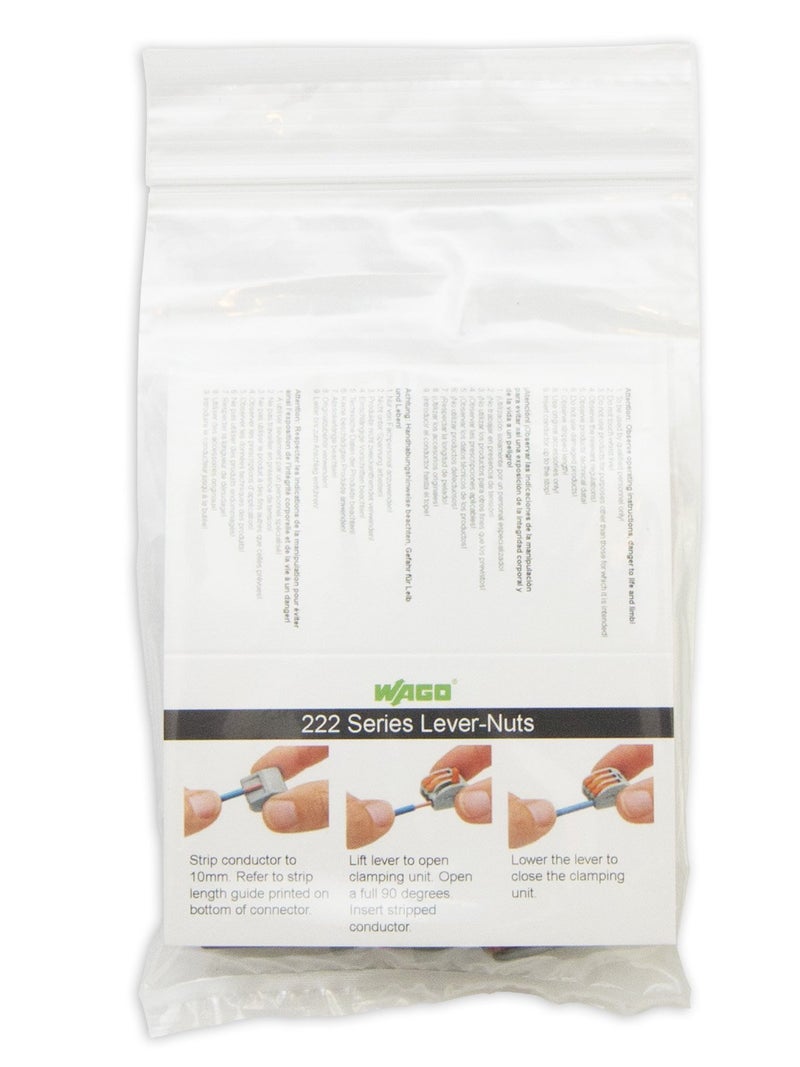 Wago 222-415 Lever-Nuts 5 Conductor Compact Connectors 10 PK